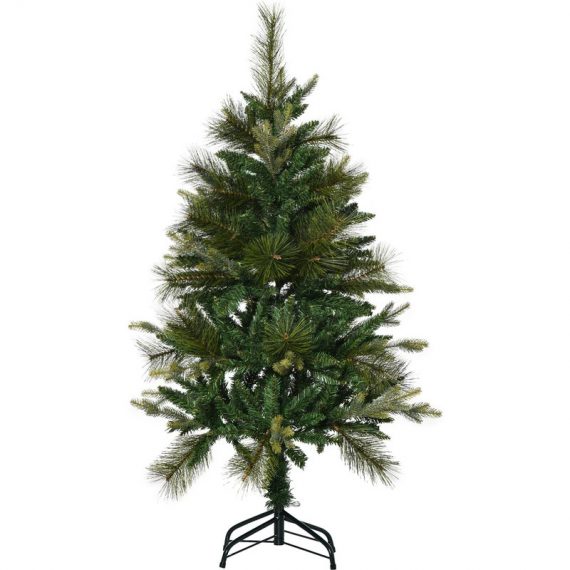 HOMCOM Sapin de Noël artificiel avec support 120 cm de haut - 260 branches - vert 830-541V00DG 3662970111413