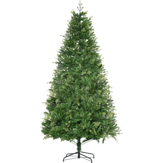 HOMCOM Sapin de Noël artificiel 2056 branches + support pied hauteur 228 cm vert 830-558V00GN 3662970110126