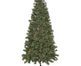 HOMCOM Sapin arbre de Noël artificiel 450 branches 28 pommes de pin+ support pied hauteur 180 cm vert 830-532V00GN 3662970111178