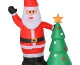 HOMCOM Père Noël gonflable décoration de Noël lumineuse éclairage LED 150 centimètres intérieur extérieur rouge et vert 844-374 3662970091821