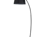 HOMCOM Lampe lampadaire à arc salon courbée - Lampe arceau moderne en métal - Lampadaire sur pied métal lin noir B31-164 3662970068151