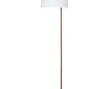 HOMCOM Lampadaire lampe à pied abat-jour en tissu de lin base ronde stable pour salle bureau chambre à coucher 47 x 37 x 153 cm or et blanc B31-254 3662970089897