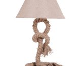 HOMCOM Lampe de table - lampe à poser style marin - Ø 40 x 65H cm - abat-jour PVC revêtement lin beige B31-116 3662970084298