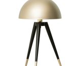 HOMCOM Lampe de table champignon style Art déco métal noir doré Dim.Ø 30 x 62H cm B31-343 3662970095591