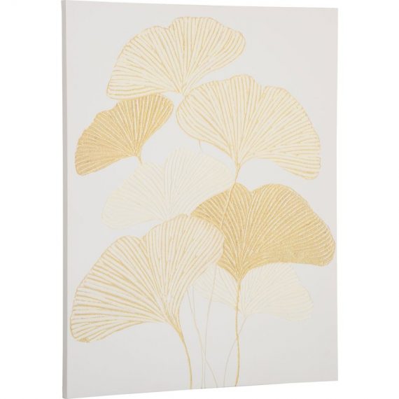 HOMCOM Tableau sur toile feuilles ginkgo doré - décoration murale - dim. 100L x 80l cm L00-014V01 3662970107478