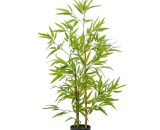 Outsunny Bambou artificiel hauteur 1,2 m plante artificiel 369 feuilles denses réalistes décoration plastique pot inclus avec lichen vert 844-338 3662970091029