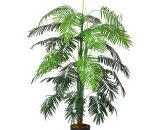 Outsunny Arbre artificiel palmier hauteur 170 cm arbre artificiel décoration plastique pot inclus vert 844-359 3662970077528