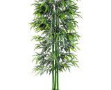 Outsunny Bambou artificiel XXL 1,80H m 1105 feuilles denses réalistes pot inclus noir vert aosom france 844-196 3662970031469
