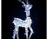 Outsunny Renne lumineux de Noël - décoration LED extérieure de Noël - 92 LED blanc chaud fils de coton blanc 830-423 3662970110379