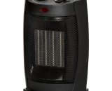 HOMCOM Chauffage soufflant oscillant 1500 W - mini radiateur céramique PTC - 3 niveaux de puissance - chauffage d'appoint noir 820-278 3662970094938