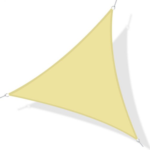 Outsunny Voile d'ombrage Triangulaire Grande Taille 6 x 6 x 6 m Polyester imperméabilisé Haute densité 160 g/m² Sable 01-0640 3662970016091