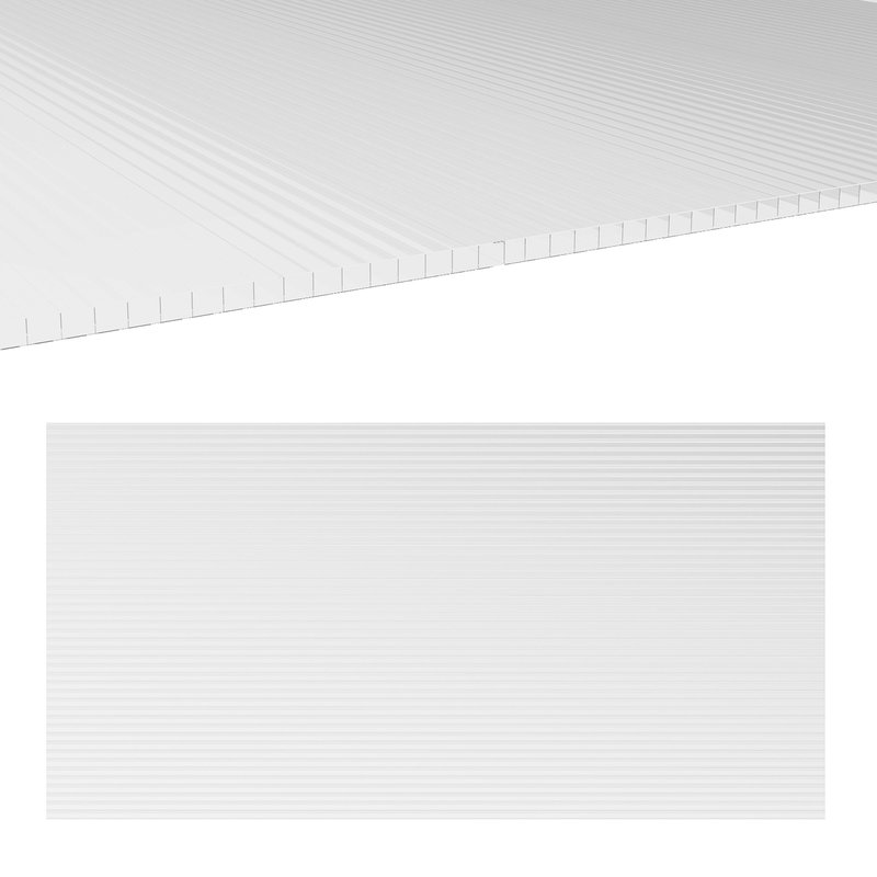 Outsunny 14 panneaux de polycarbonate alvéolaire 4 mm, résistant aux UV, personnalisable, dim. d'un panneau 121L x 61l cm 845-968V00CR 3662970142080
