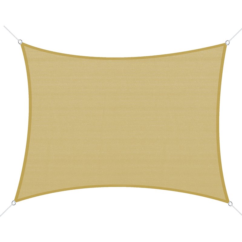 Outsunny Voile d'ombrage toile ombrage rectangulaire 6L x 4l m HDPE beige 840-005V00BG 3662970146347
