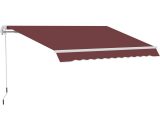 Outsunny Store banne Manuel rétractable Angle Réglable Aluminium Polyester imperméabilisé 3,5L x 2,5l m Bordeaux 840-174WR 3662970100547