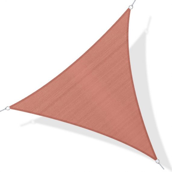 Outsunny Voile d'ombrage triangulaire grande taille 4 x 4 x 4 m polyéthylène haute densité résistant aux UV rouille 01-0656 3662970016114
