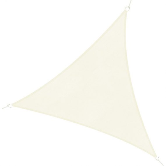 Outsunny Voile d'Ombrage Triangulaire Grande Taille 6 x 6 x 6 m Polyéthylène Haute Densité Résistant aux UV Coloris Crème 01-0626 3662970016039